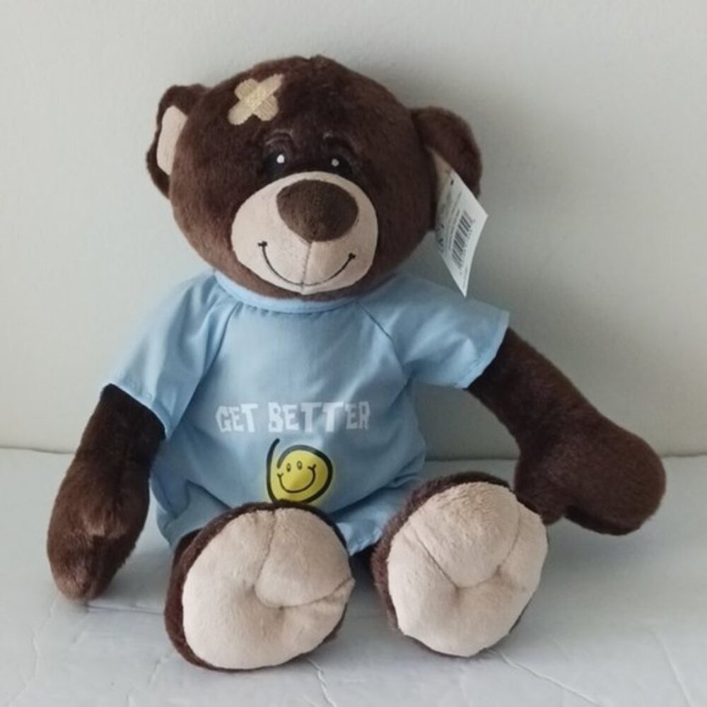 Kelli Plush Bear Get Better Beary Soon 15in  stuffed Toy Animal Brown